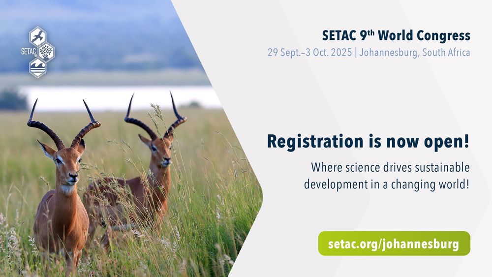 Slide with announcement that registration is now open and link to setac.org/johannesburg
