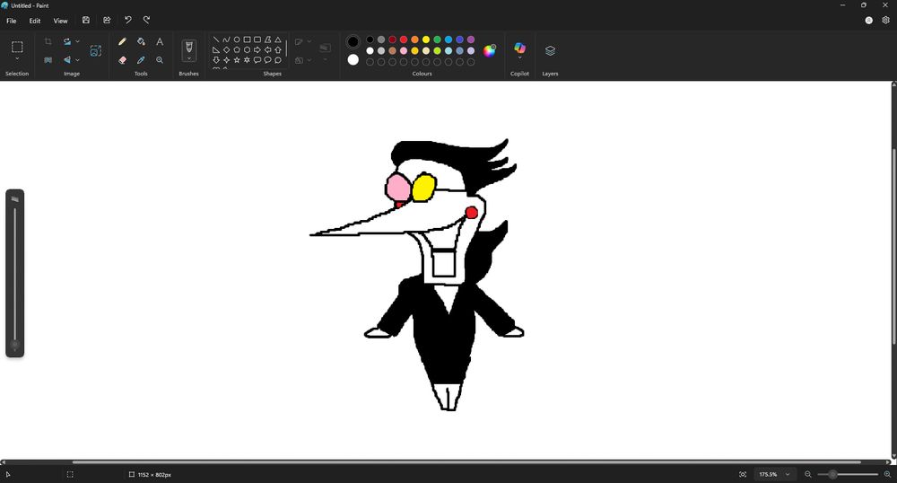 A 5 minute drawing of Spamton from the game DELTARUNE.