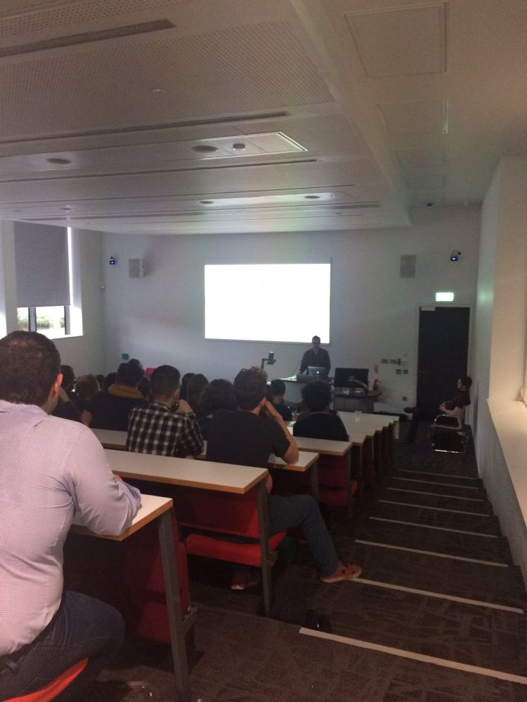 Photo of people attending the first "Science Showdown" event that STAy helped to host