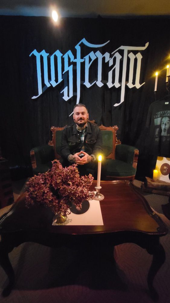 Me on a couch in the Nosferatu junket