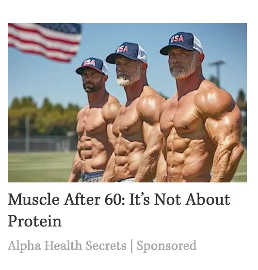 An AI-generated ad for a health scam targeting senior men