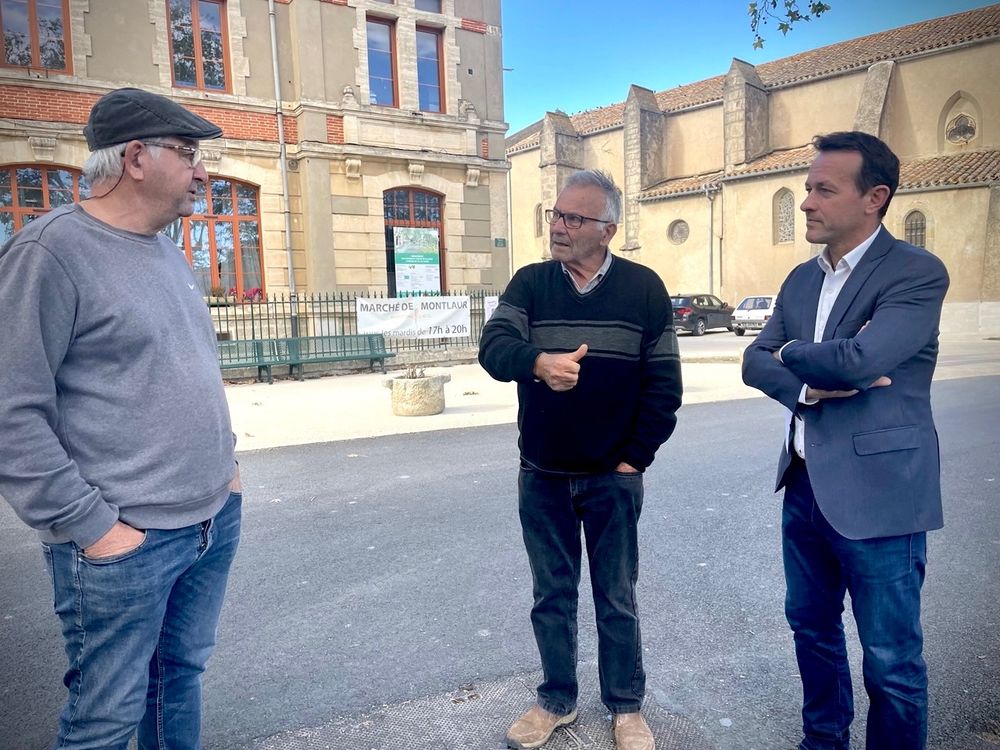 Rencontre avec le Antonin Andrieu, Maire de Val-de-Dagne, et le Maire Délégué Claude Lacube, dans le coeur du village récemment réhabilité