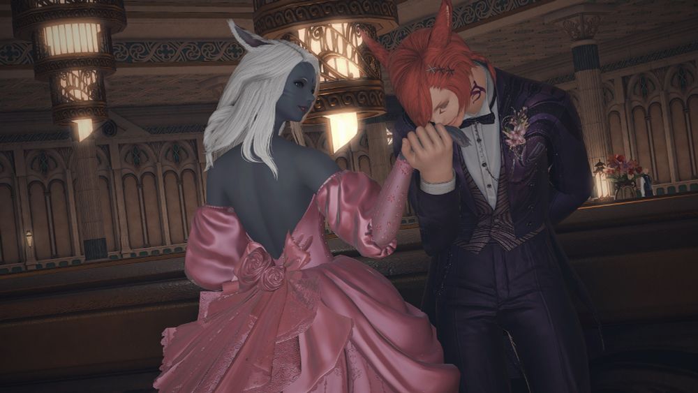 G'raha kissing Valenice's hand