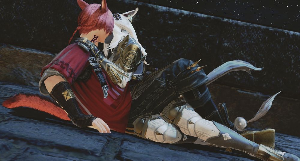 - but still manages to work, as Valenice gives G'raha a smooch. <3