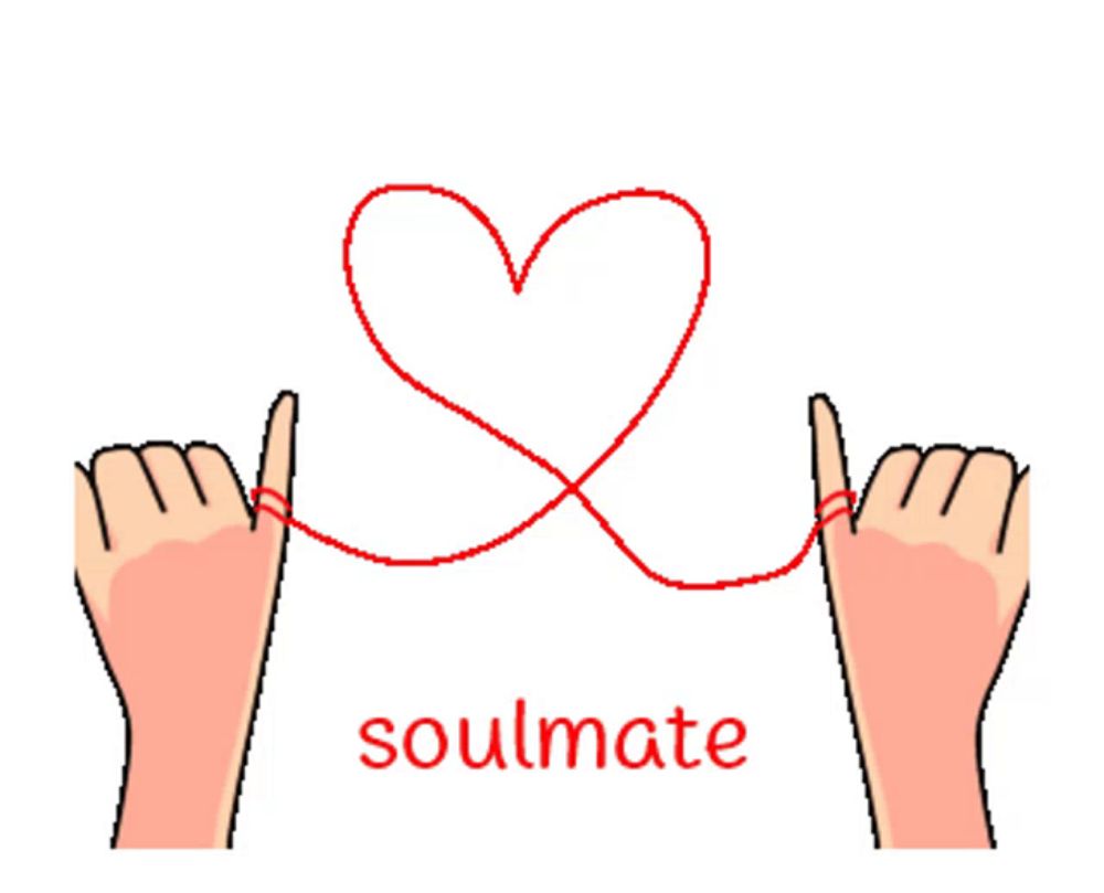 a couple of hands holding a red string in the shape of a heart