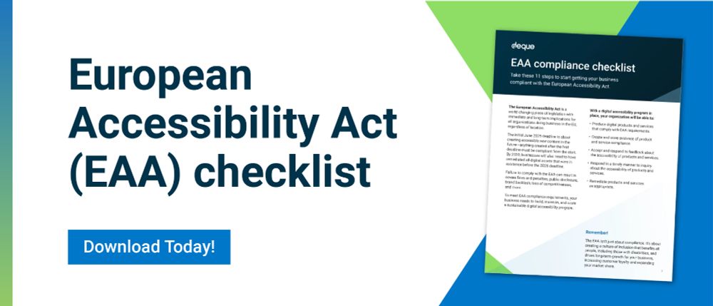European Accessibility Act (EAA) checklist - Download today!
