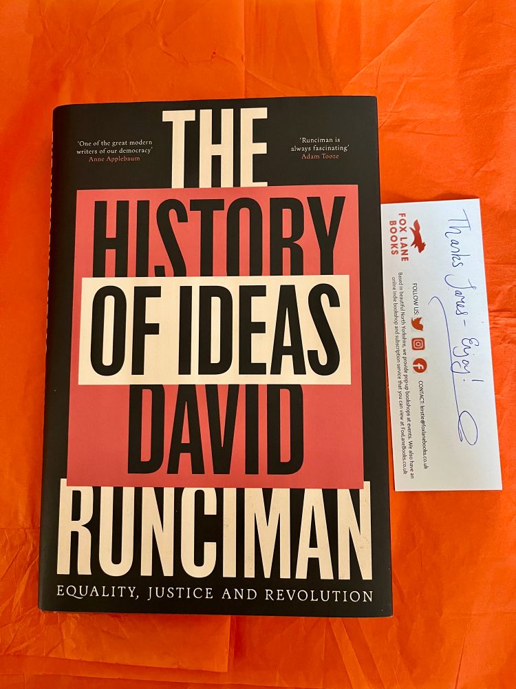The History of Ideas. David Runciman. Profile Books, 2024