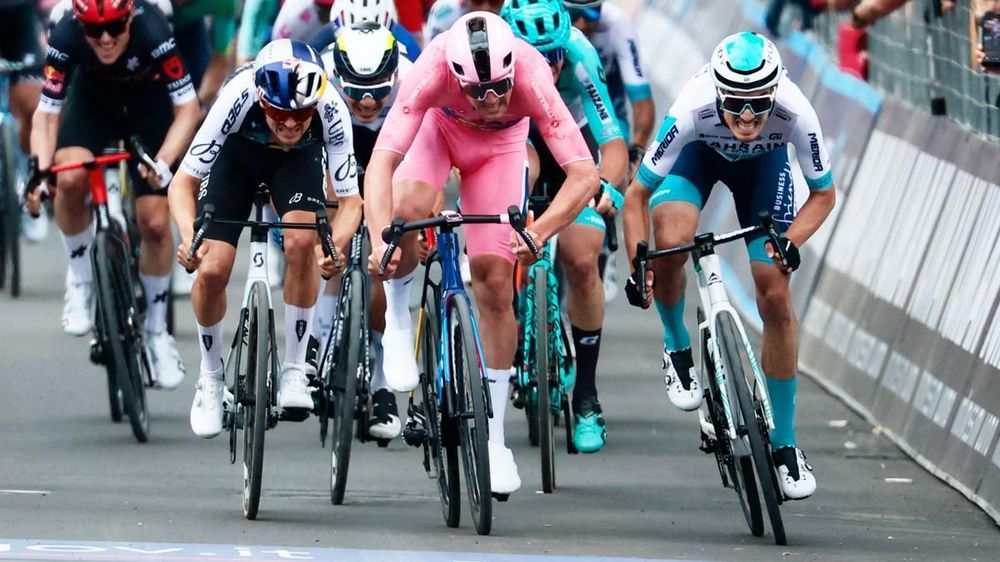 Mads Pedersen seals Giro d’Italia stage hat-trick to stay in pink