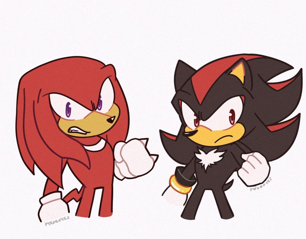 Knuckles (left), Shadow (right)
