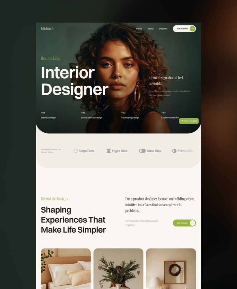 Free Portfolio Framer template