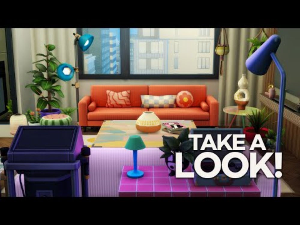 I'm building a colourful apartment in The Sims 4