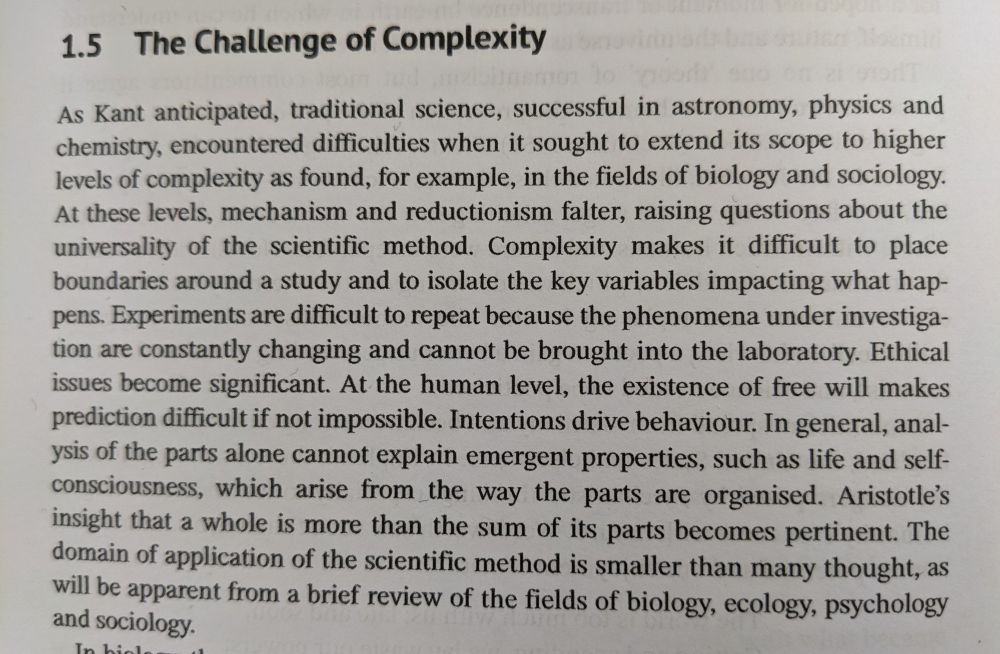 An excerpt from Michael Jackson's 2024 book "Critical Systems Thinking, a Practitioner's Guide" on the challenge that complexity poses to the scientific method.