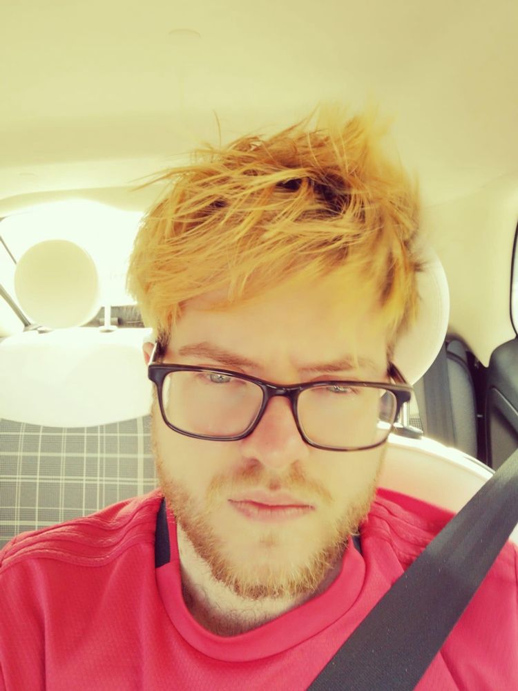 Dyed hair in the car 