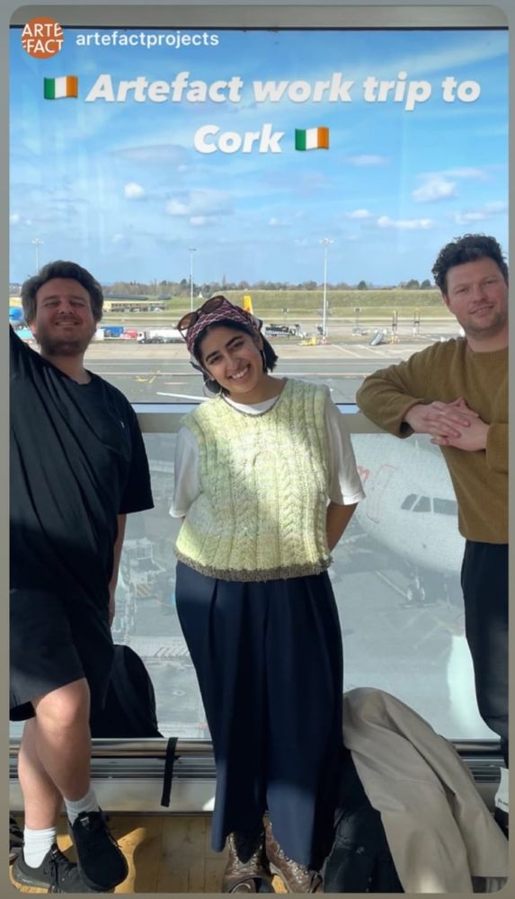 Three people at the airport