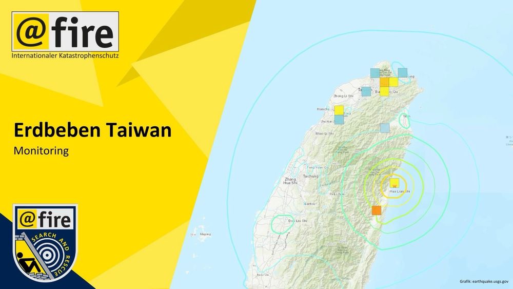 Übersichtskarte Erdbeben Taiwan