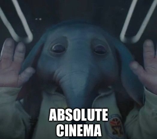 Neel from Skeleton Crew with the text Absolute Cinema