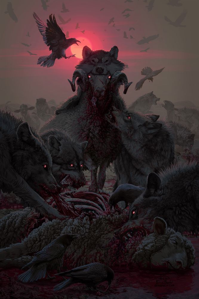 A ram wears the skin of a wolf to disguise himself, and joins a pack of wolves in devouring a sheep to avoid being eaten himself. The wolves are not fooled.