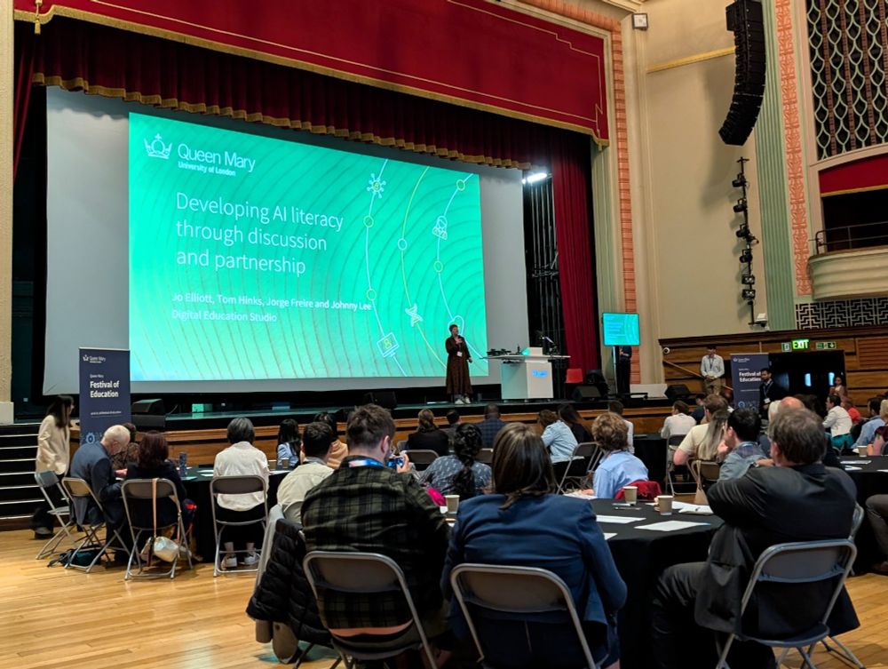 A session at the Queen Mary Festival of Education on Excellence in AI in Education