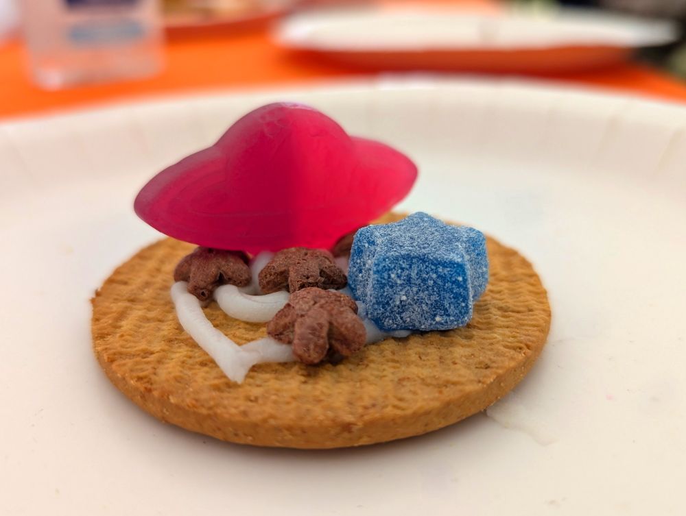 A cookie decorated with stars and a planet at the Lambeth Country Show