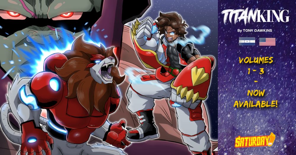 TITAN KING is one of Saturday AM's fastest-selling manga of late. An action fantasy battle manga that merges Dragonball style pyrokinetics with diverse settings and characters -- it's not the world cup since its' planets vs nations and titans vs soccer balls but the fate of the universe rests on who wins.