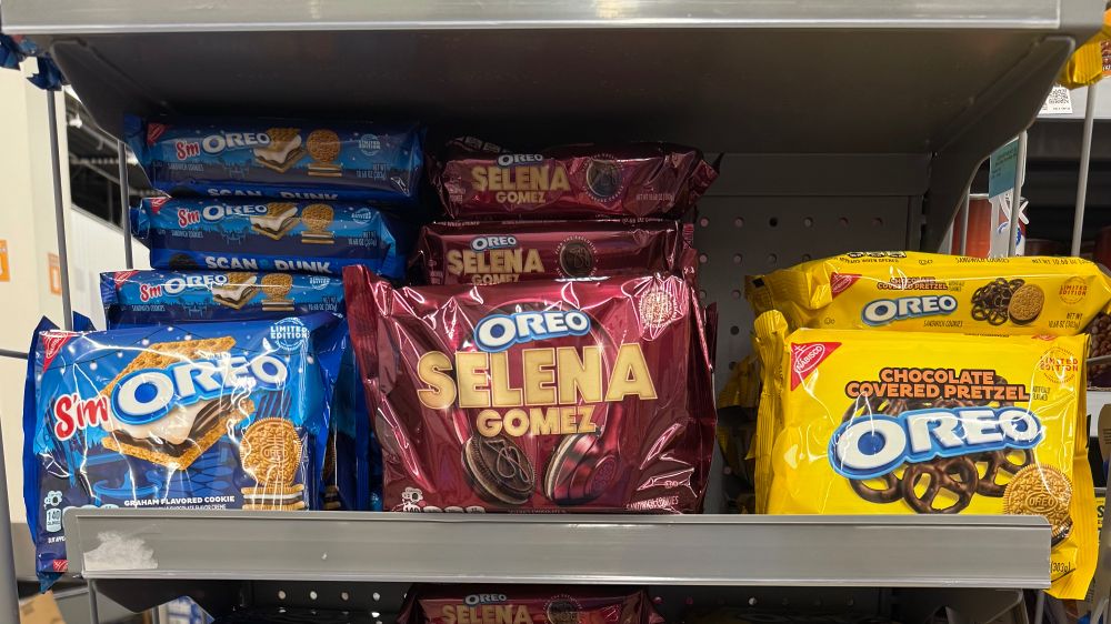 S'mores Oreos, Selena Gomez Oreos, and Chocolate covered pretzel Oreos.

They have built a temple of madness.