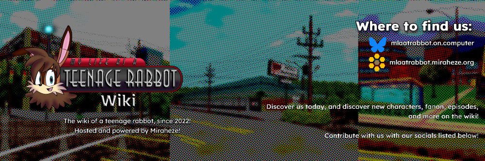 New artwork of the wiki's banner used for its Bluesky account, with the wordmark in the top left, followed by its slogan at the bottom left. This is followed by its contact information, such as its Bluesky handle and its URL that leads to the wiki.