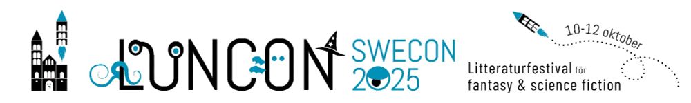 Text: Luncon, Swecon 2025. 10-12 oktober. Litteraturfestival för fantasy & science fiction.
