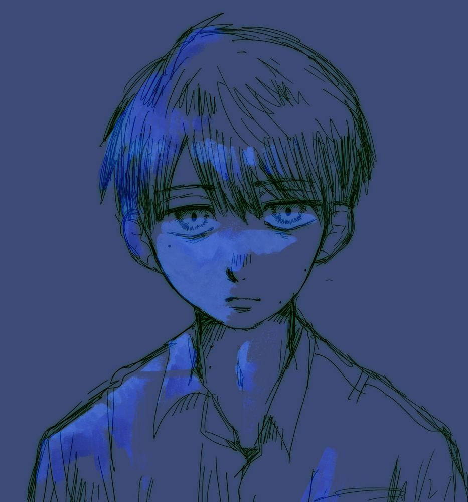 『光が死んだ夏』のファンアート
原作漫画最新話の、髪が短くなったよしき