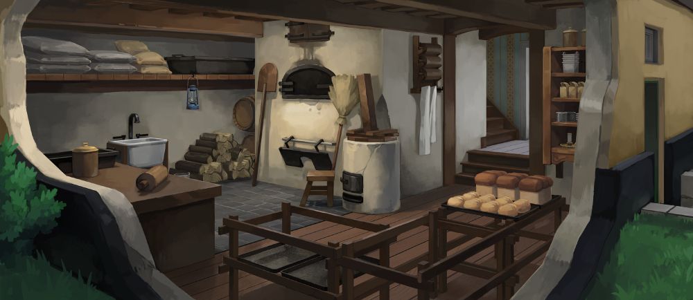 Bakery matte painting for the oven room