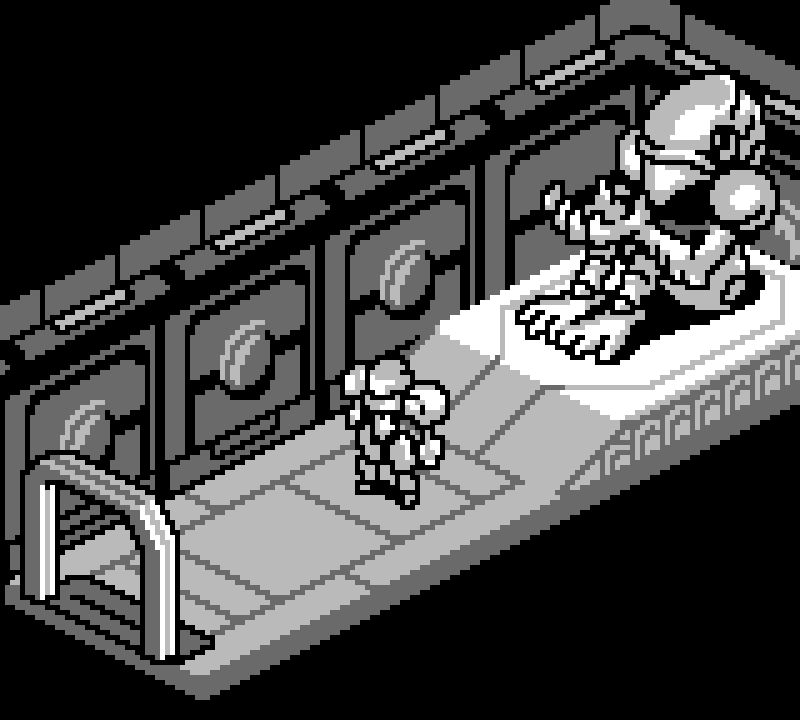 Samus with a Chozo Statue