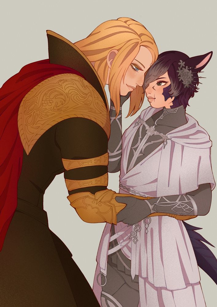 couple art of sechen and zenos. art by matchaprince