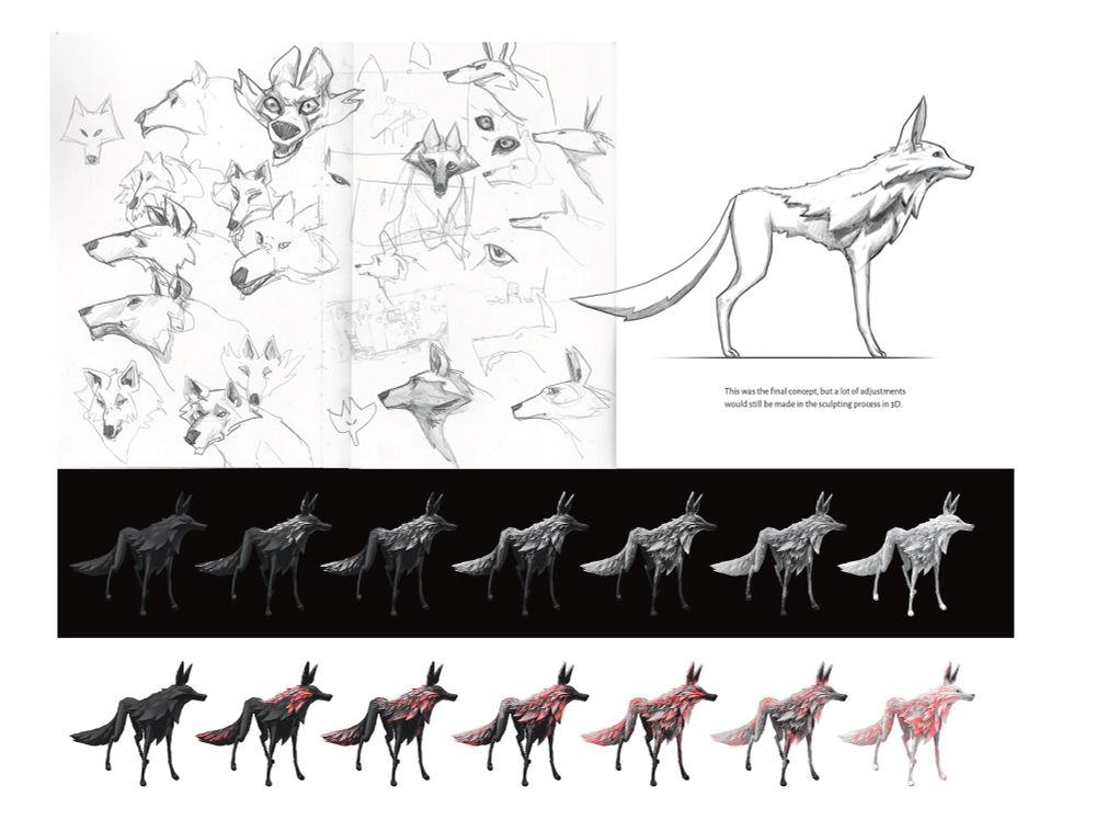 The Wolf protagonist, early concepts.