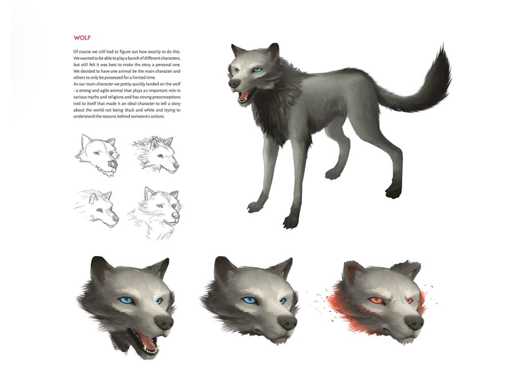 The Wolf protagonist, early concepts.