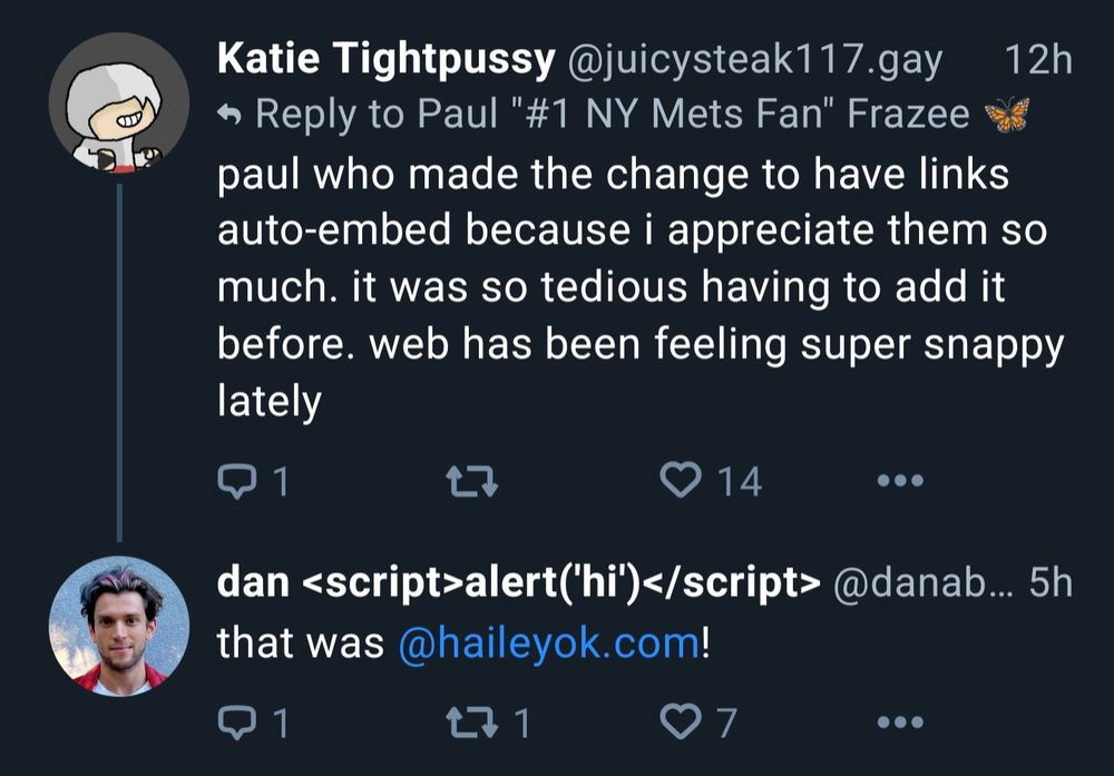 Example of what could be an unwanted reply in the timeline...