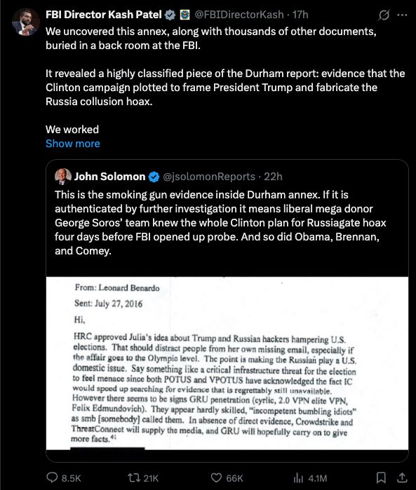 Patel lying about emails