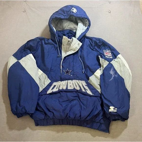 Blue and Grey Cowboys Starter Jacket