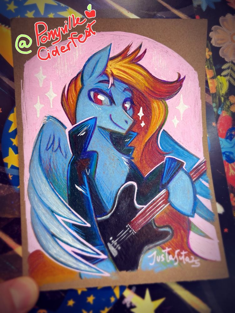  Ponysona of a cool musician pegasus with his guitar - wow 🤩 