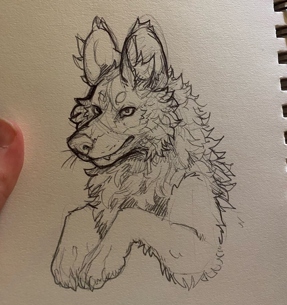 A sketchy doodle by growlbeast of a canine 