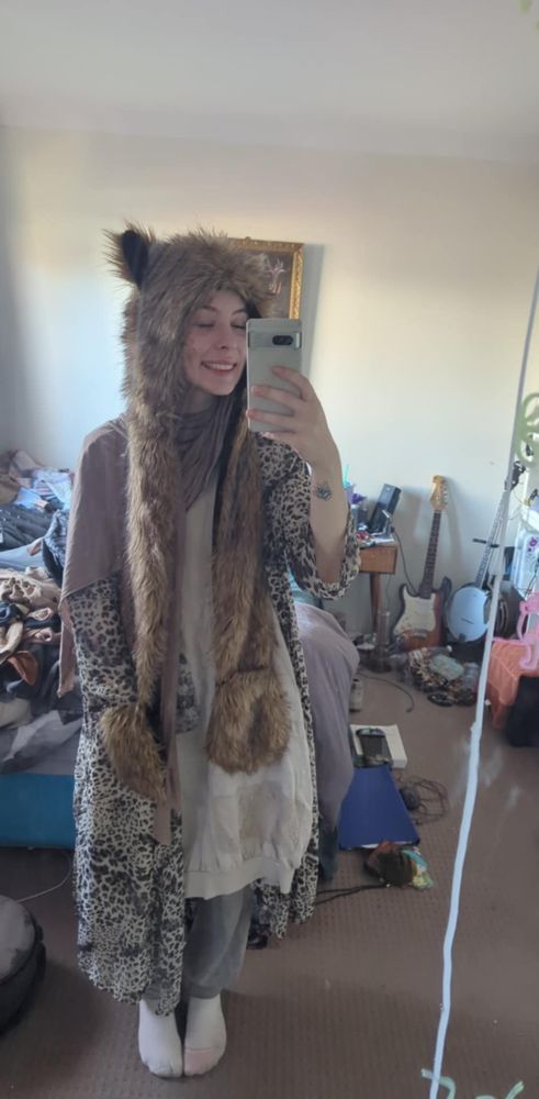 I am wearing a bear hat