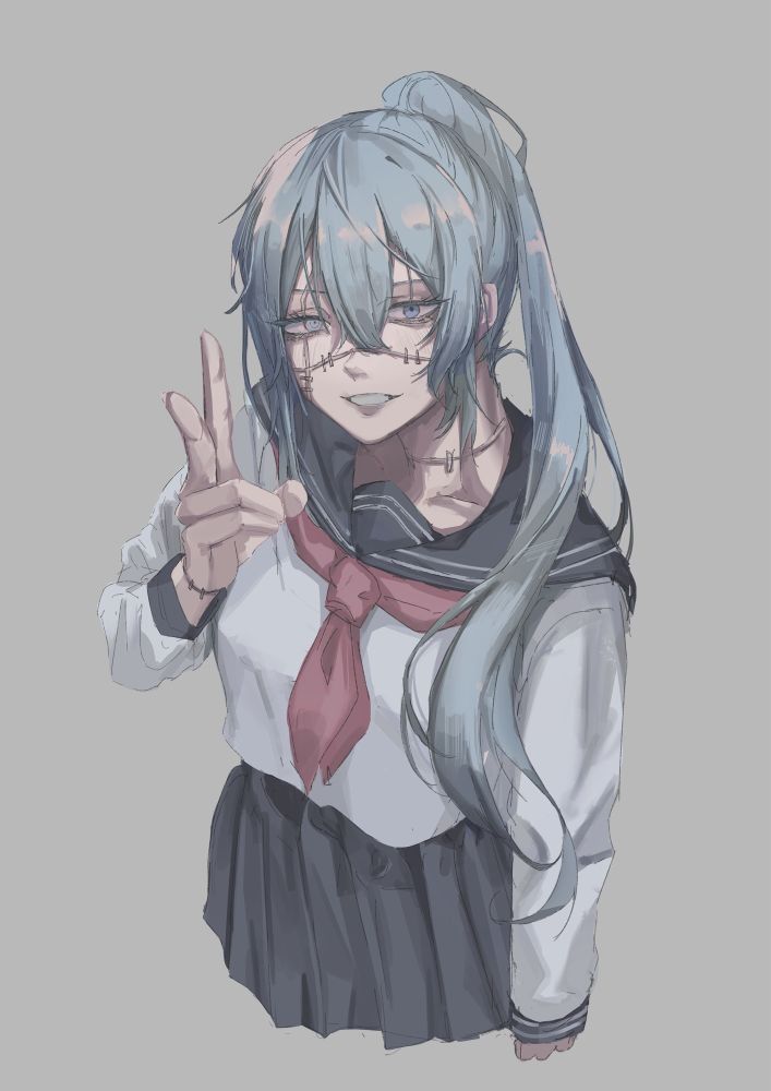 Illustration of Mahito dressed as a JK