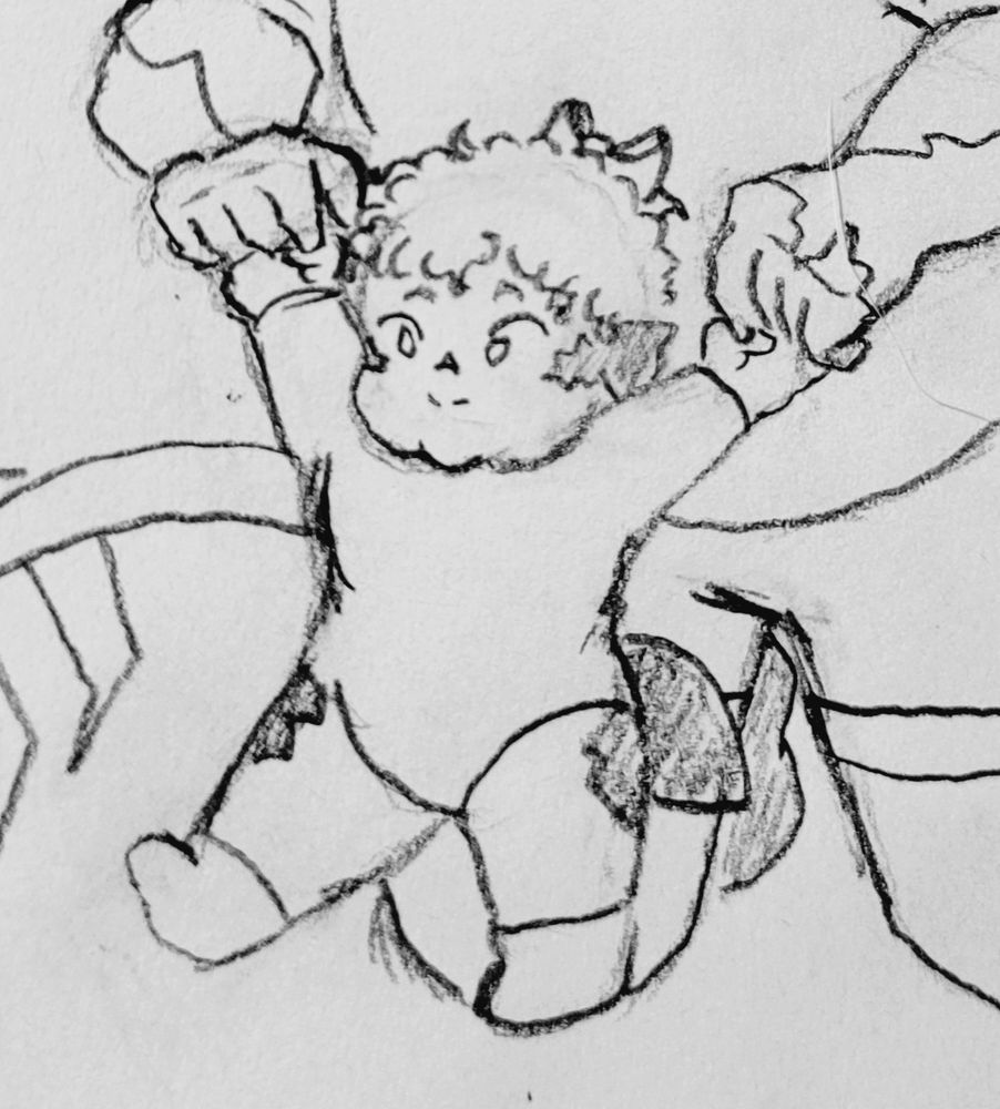 Ryuuga holds the hands of his baby Kaede as she takes her first steps