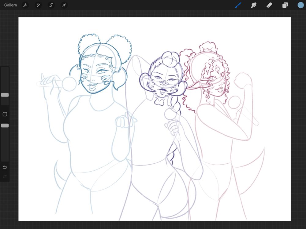 Haru, Selenge, and Kaede Taigen posed like Huntrix from kpop demon hunters