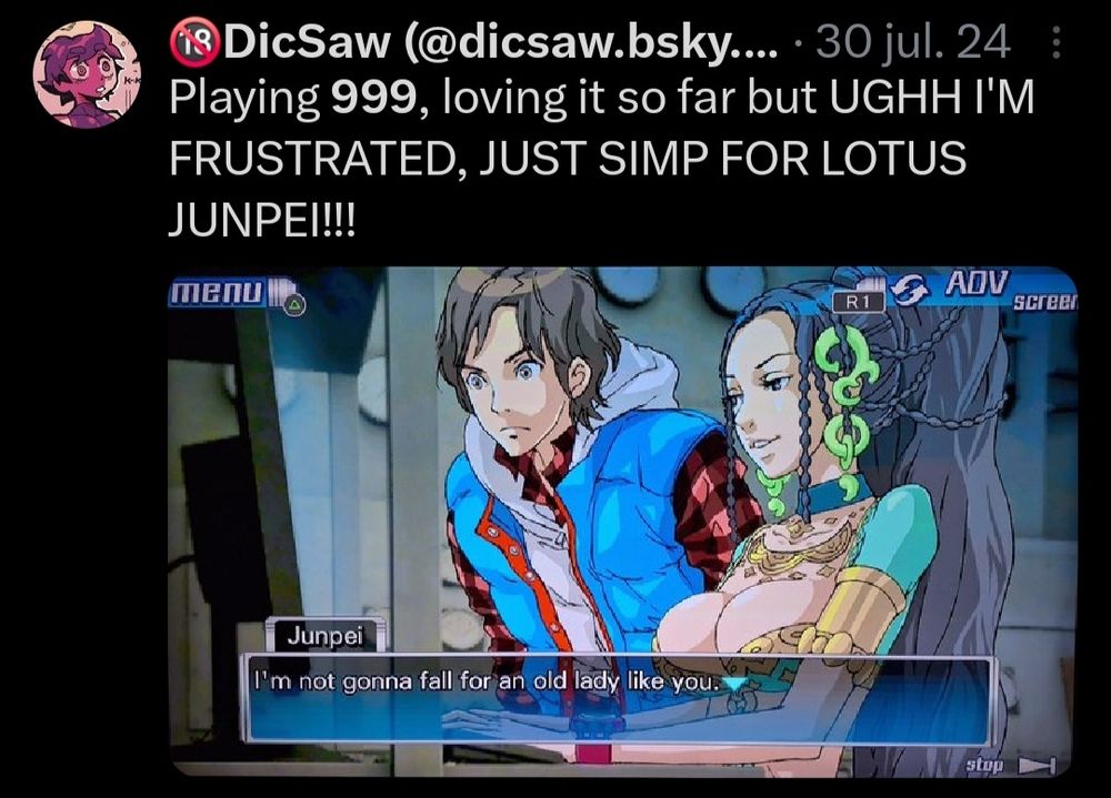 Simping for Lotus from the Nonary games 999