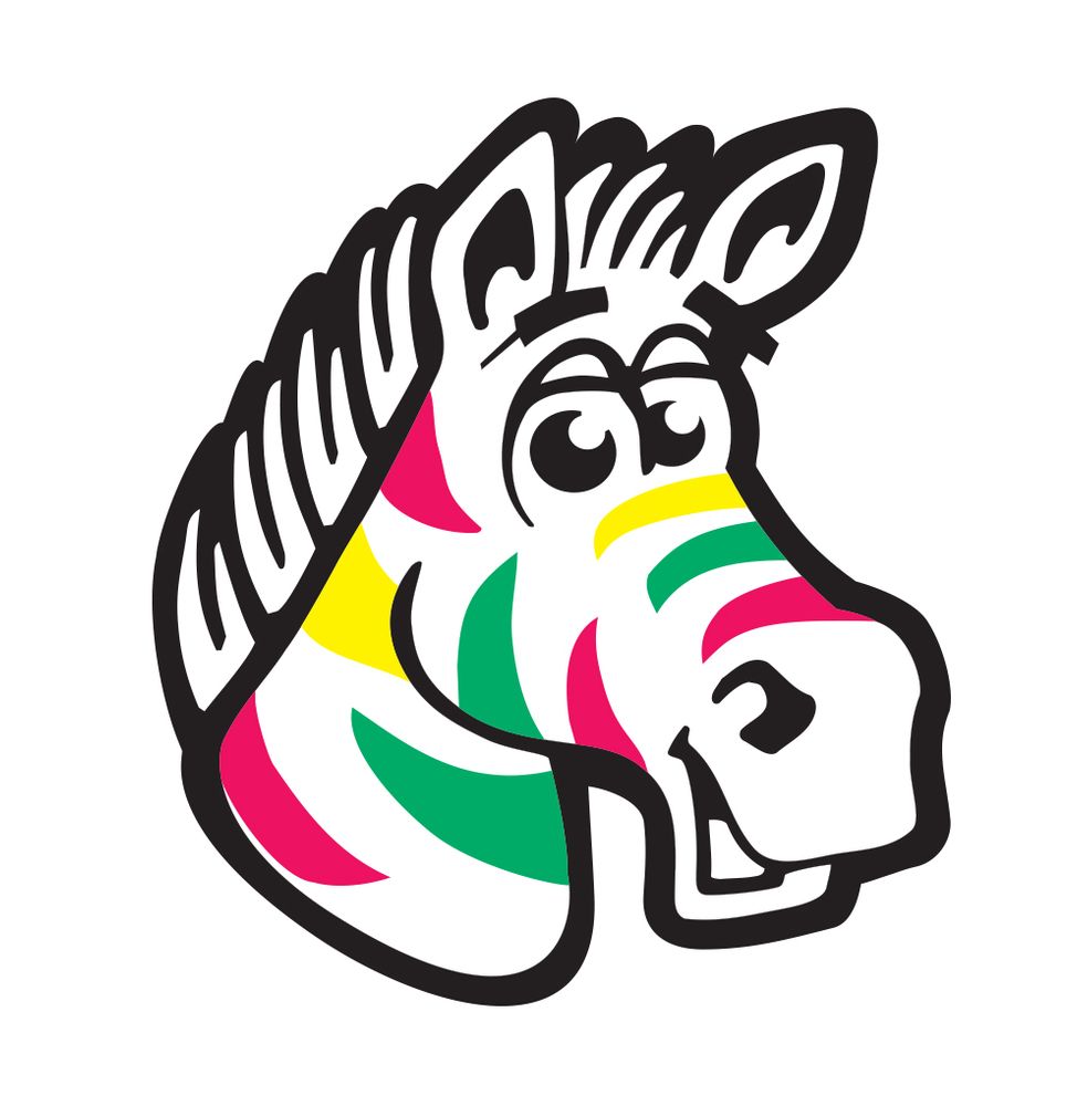 Yipes the Fruit Stripe mascot zebra looking too smug for his own good