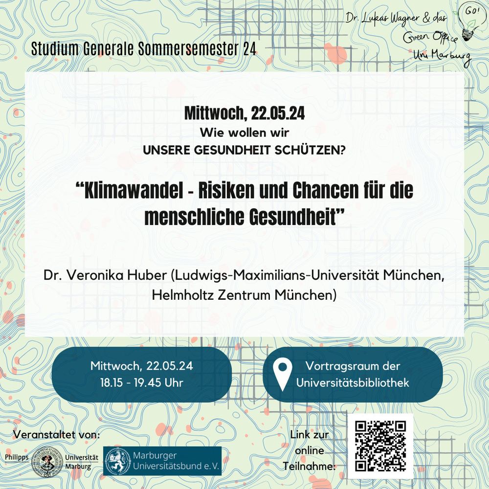 Dr. Veronika Huber (LMU München) spricht zum Thema “Klimawandel - Risiken und Chancen für die menschliche Gesundheit”.