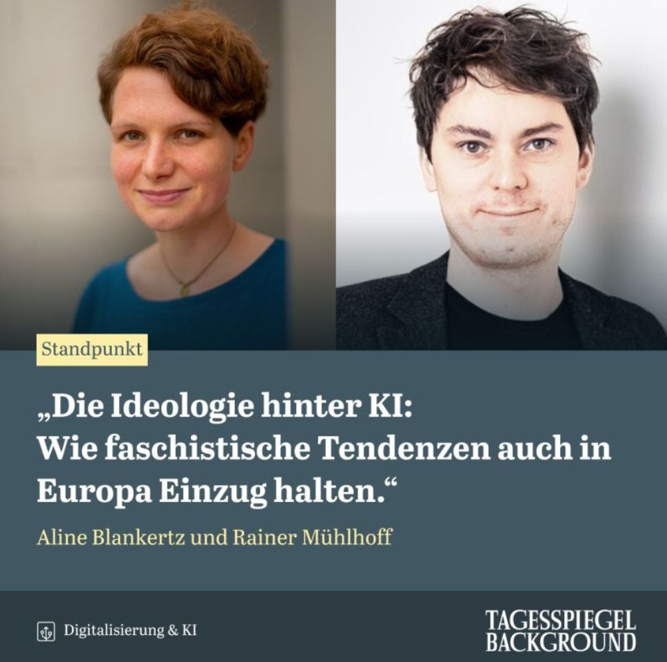 Tagesspiegel Background Digitalisierung & KI: "Die Ideologie hinter KI" von Aline Blankertz und Rainer Mühlhoff