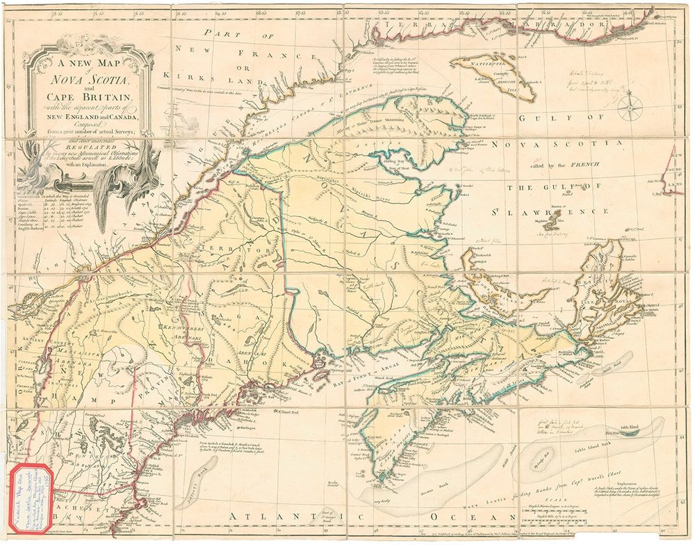 A 1755 map of Nova Scotia before the partition of New Brunswick from the NS archives. https://archives.novascotia.ca/maps/archives/?ID=85