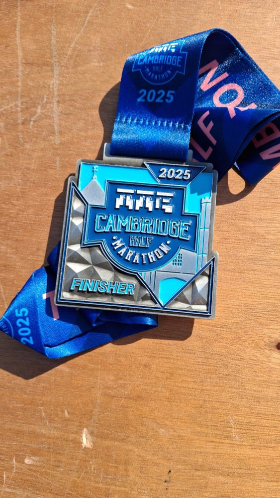 Cambridge Half Marathon 2025 Finisher medal