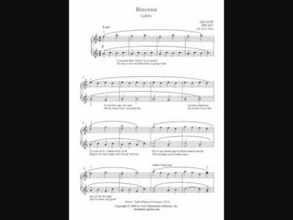 Erik Satie — Berceuse (Lullaby)