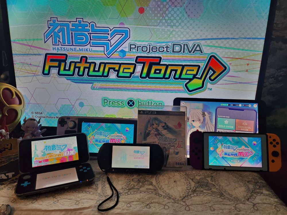A pic of my Hatsune Miku Project Diva on different consoles 